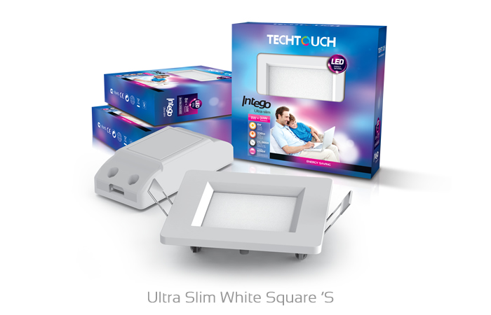  Luxram Techtouch Ultra Slim White Small Square Downlight